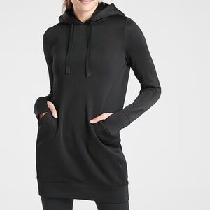 Athleta Black Long Sleeve Hoodie Dress